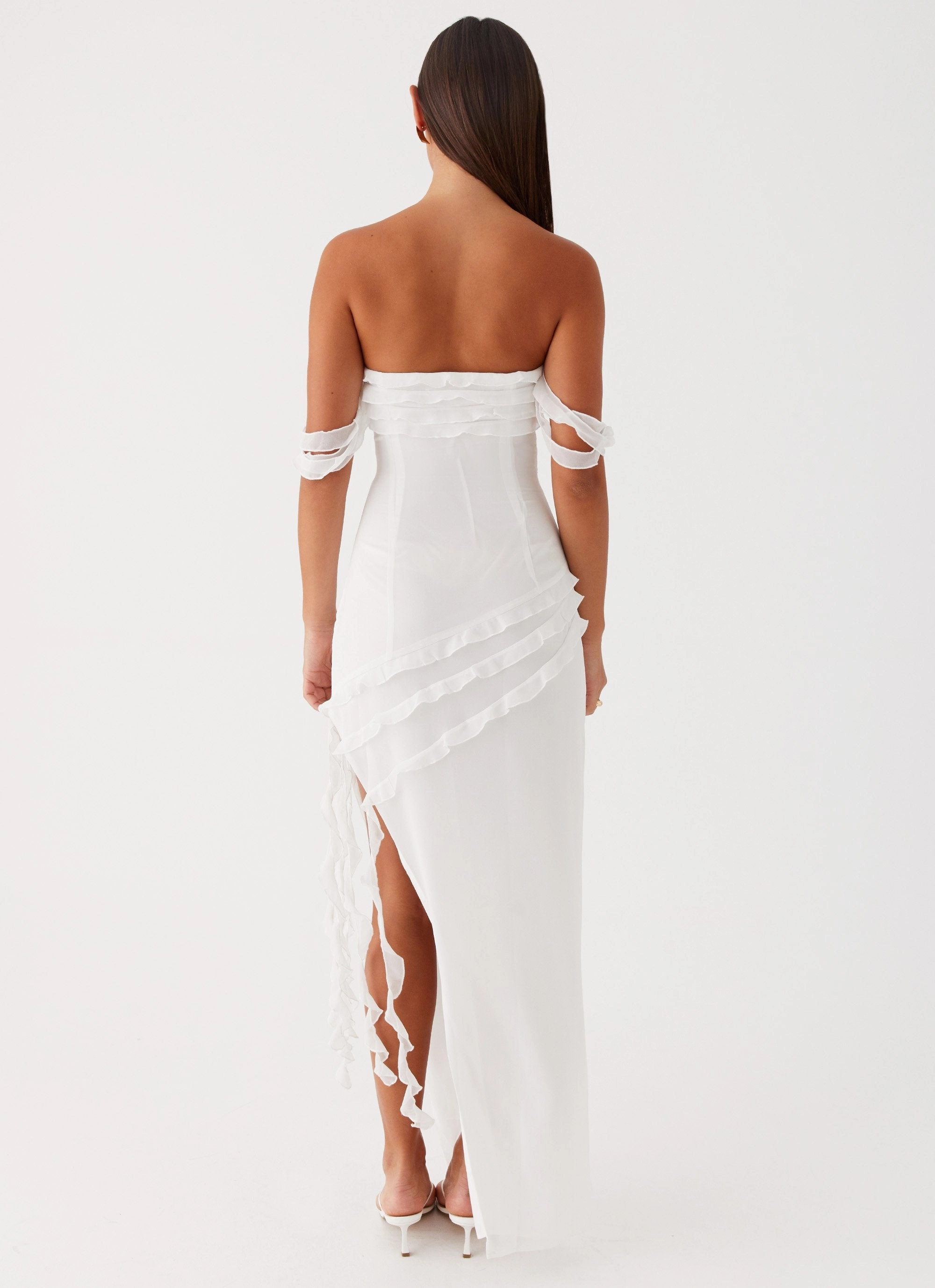 Alaska Maxi Dress - White Sleek Cut
