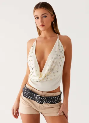 Versatile Base Layer Compact TravelFriendly Design Zira Backless Top - Light Beige