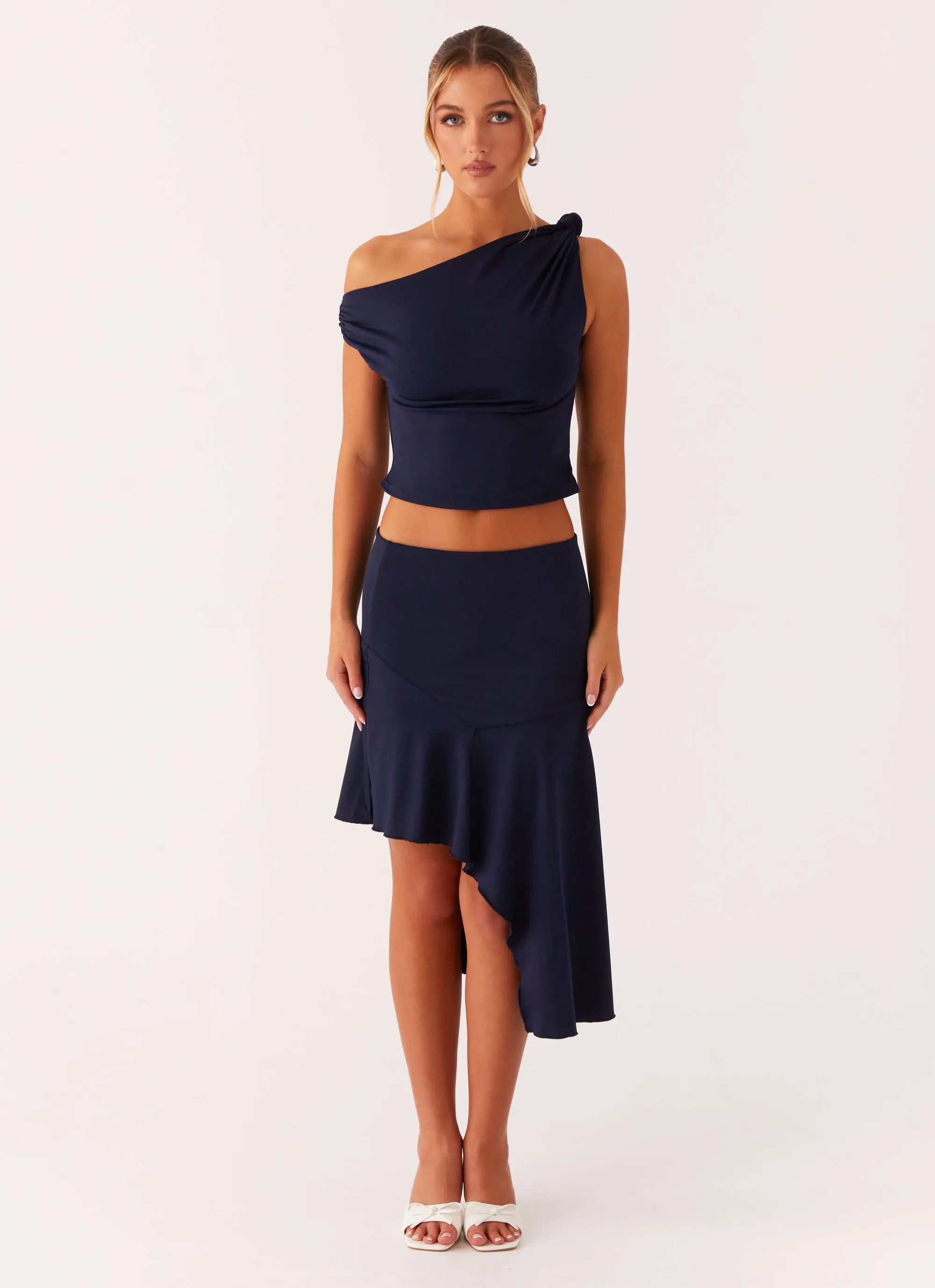 Viola Midi Skirt - Navy quick dry Easy Fashion