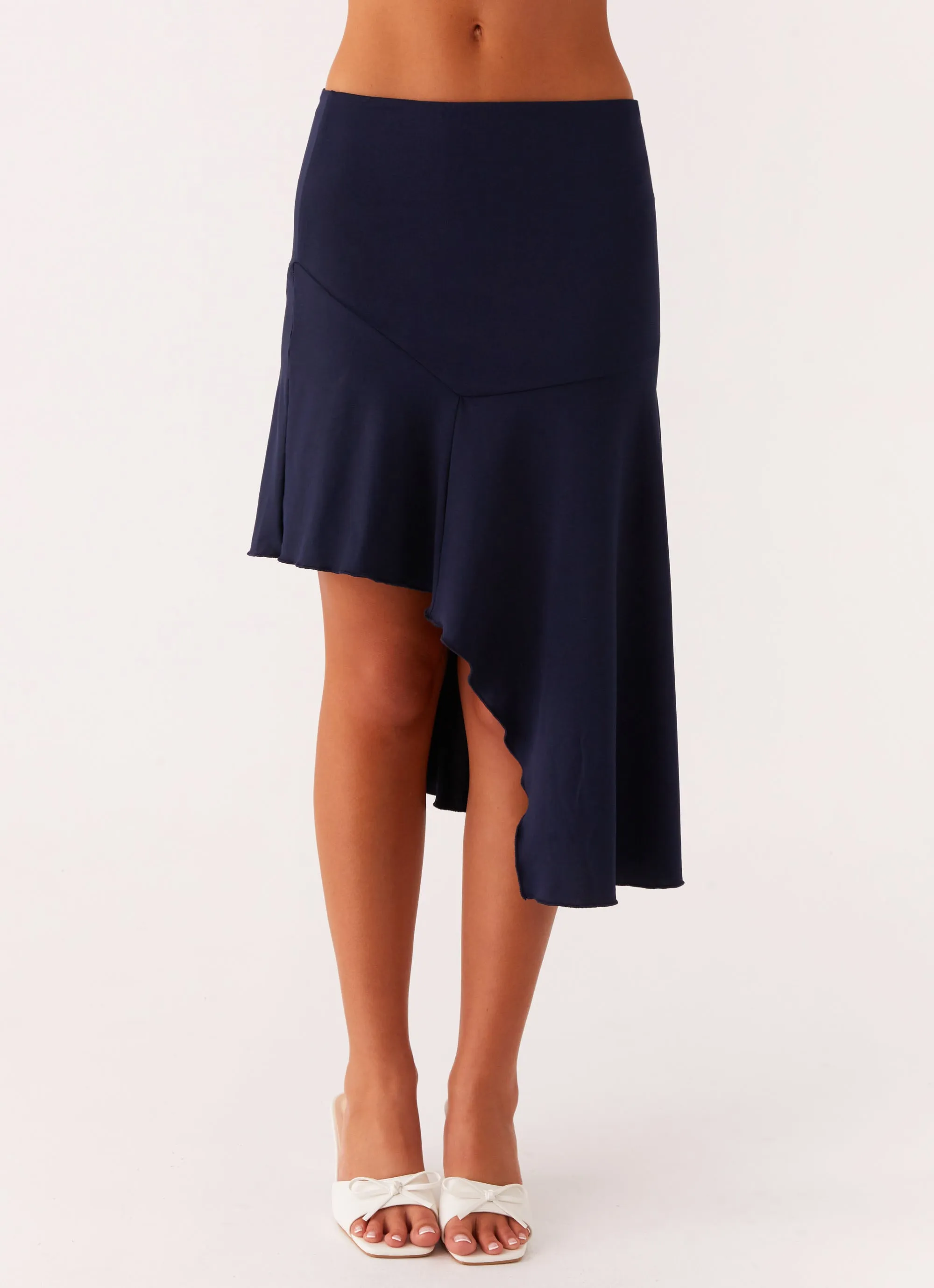 Style Layering Viola Midi Skirt - Navy