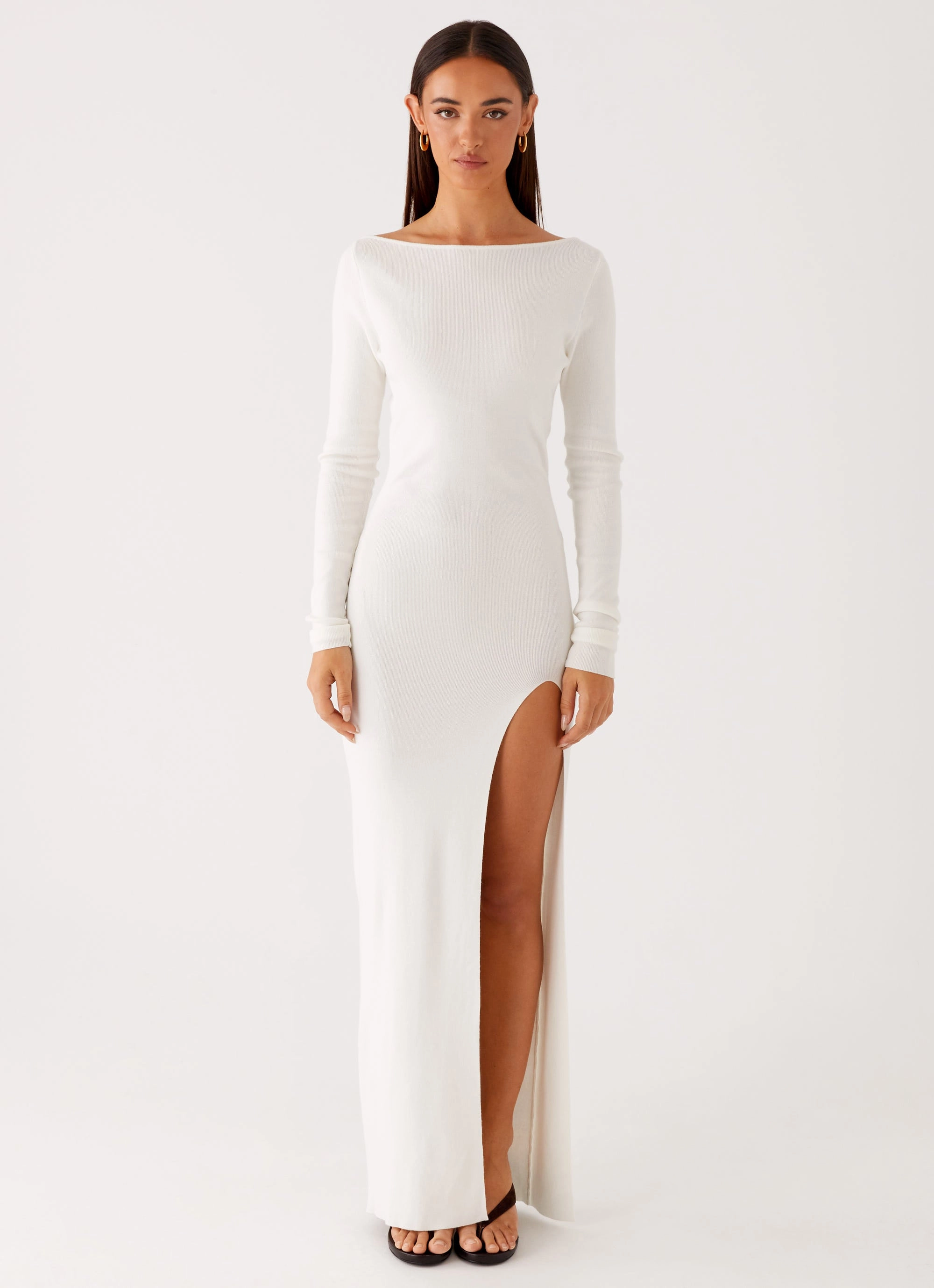 Amalfi Knit Maxi Dress - White Move Free Brunch Fit