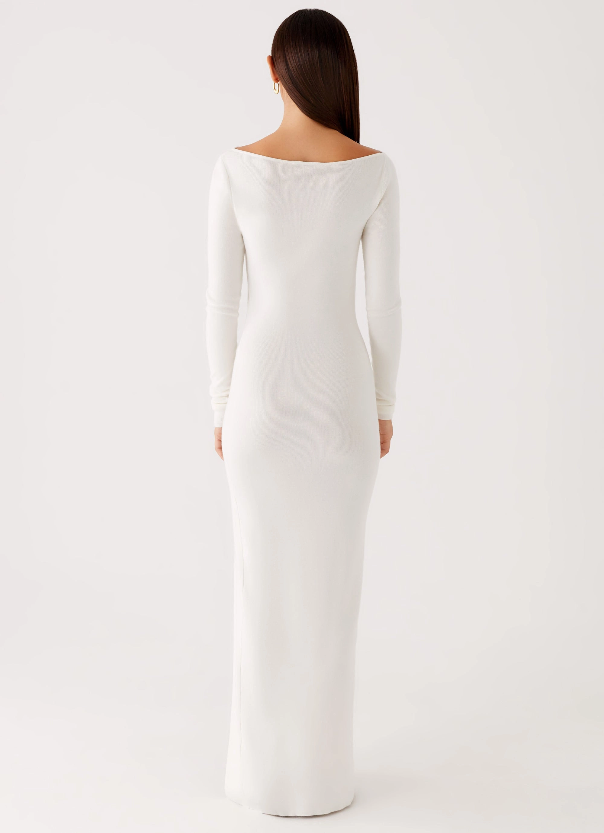 Amalfi Knit Maxi Dress - White Flawless Waist Fit Workwear