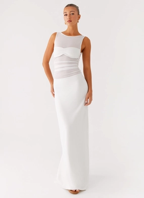 Wesley Maxi Dress - Ivory Layerable Design Mature Glam Wesley Maxi Dress - Ivory