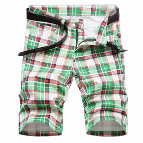 West Louis? Plaid Print Tartan Stretch Jeans Short West Louis? Plaid Print Tartan Stretch Jeans Short