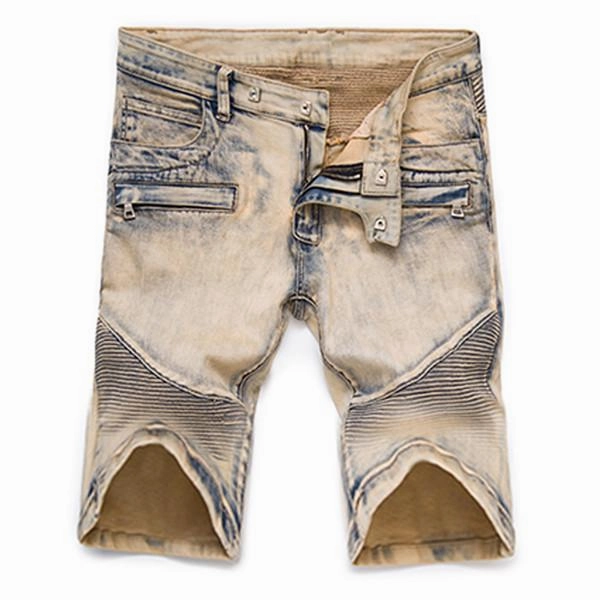 West Louis? Pleated Motor Jeans Shorts
