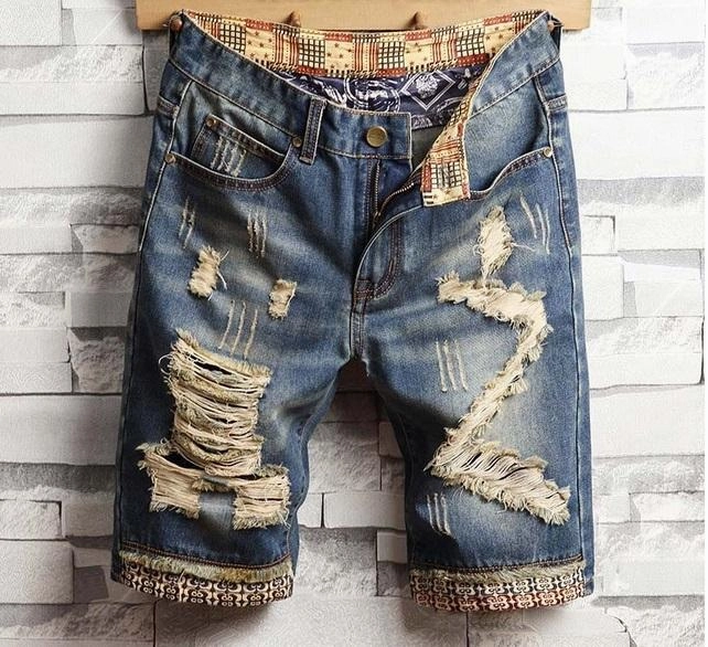 West Louis? Ripped Bermuda Denim Shorts
