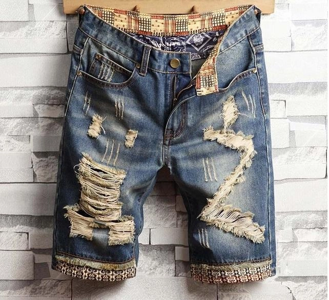West Louis? Ripped Bermuda Denim Shorts