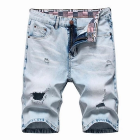 West Louis? Ripped Bermuda Fashion Cotton Jeans Shorts