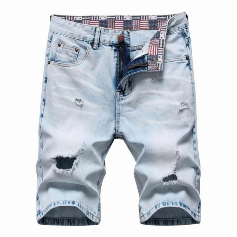 West Louis? Ripped Bermuda Fashion Cotton Jeans Shorts