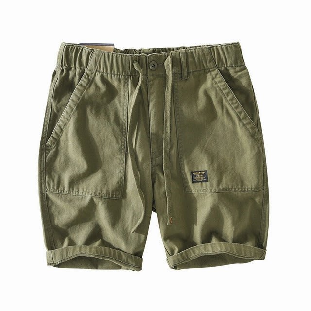 West Louis? Solid Color Cotton Casual Shorts