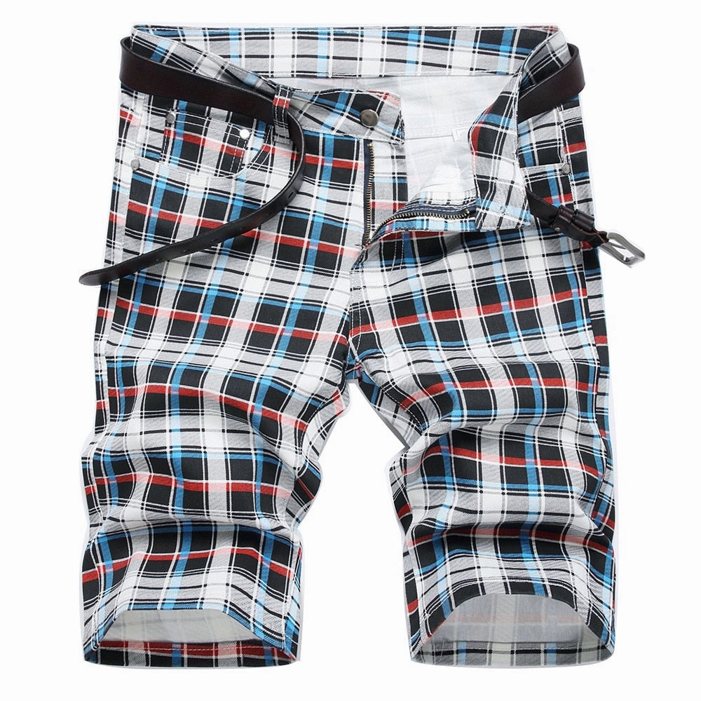 West Louis? Tartan Stretch Plaid Digital Print Shorts