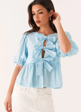 Western Wind Tie Top - Blue simple design FlexFit Technology