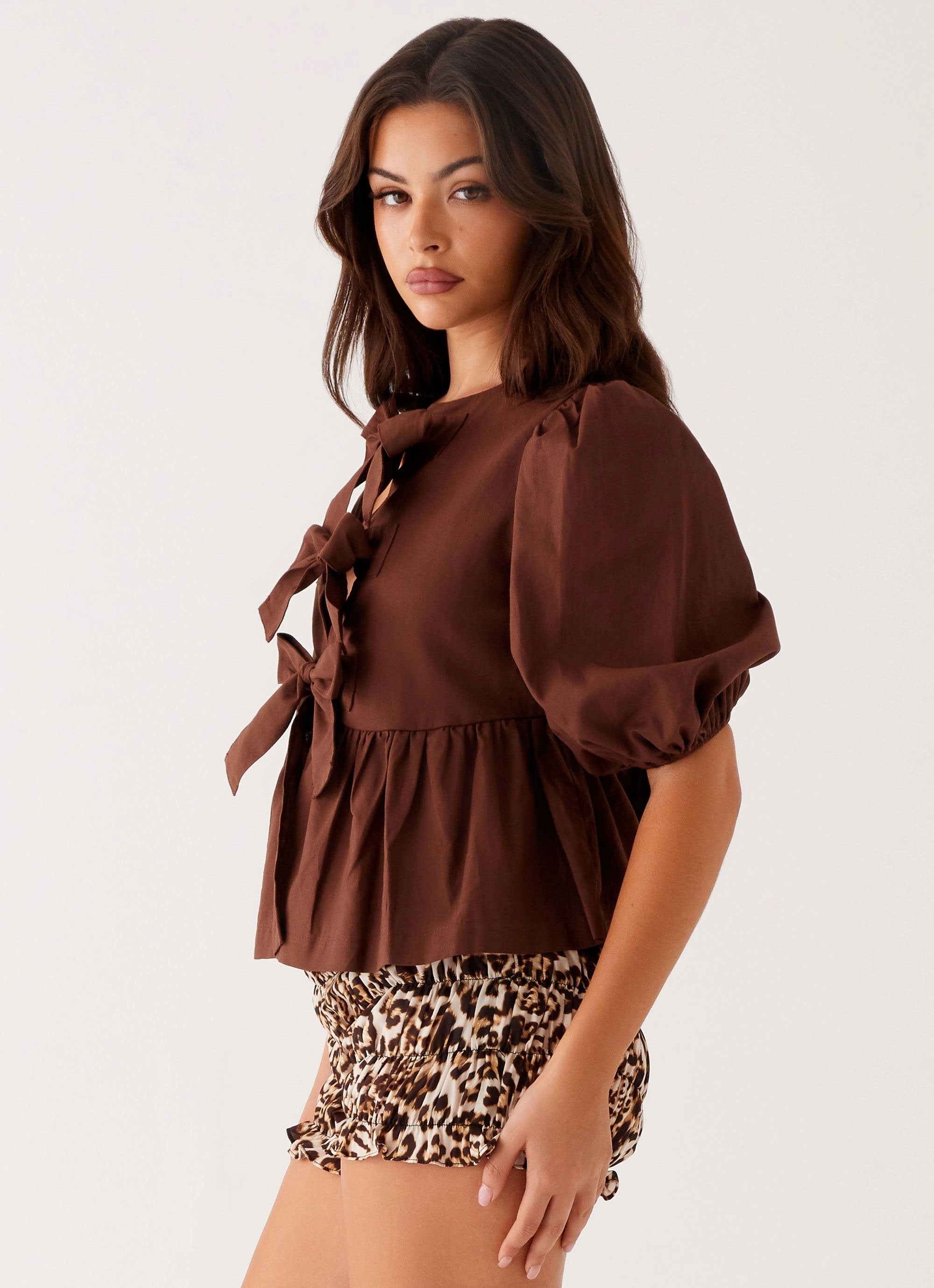Western Wind Tie Top - Chocolate StainRepellentCoating Hidden Storage Pockets