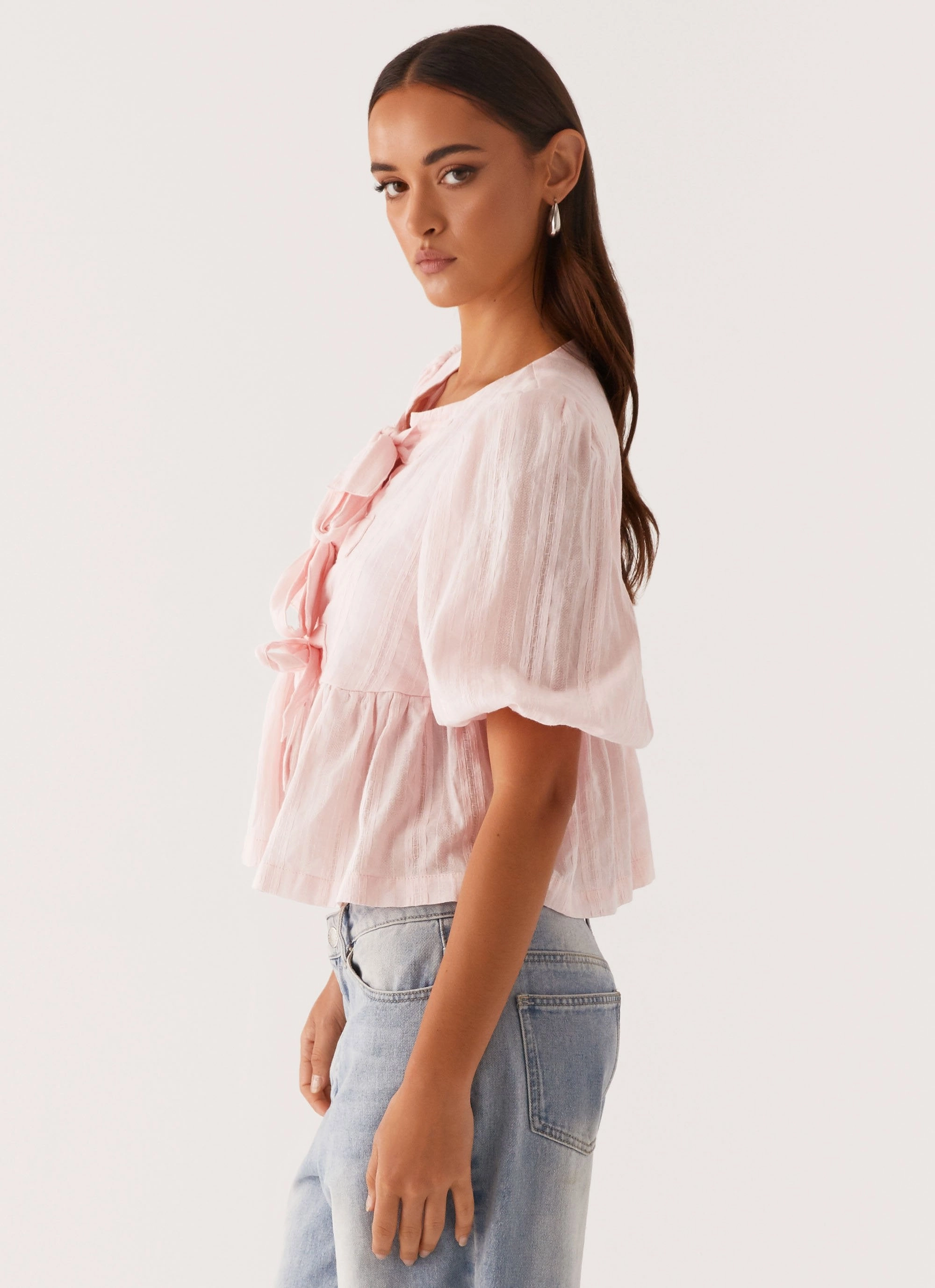 Western Wind Tie Top - Pink DoubleLayered
