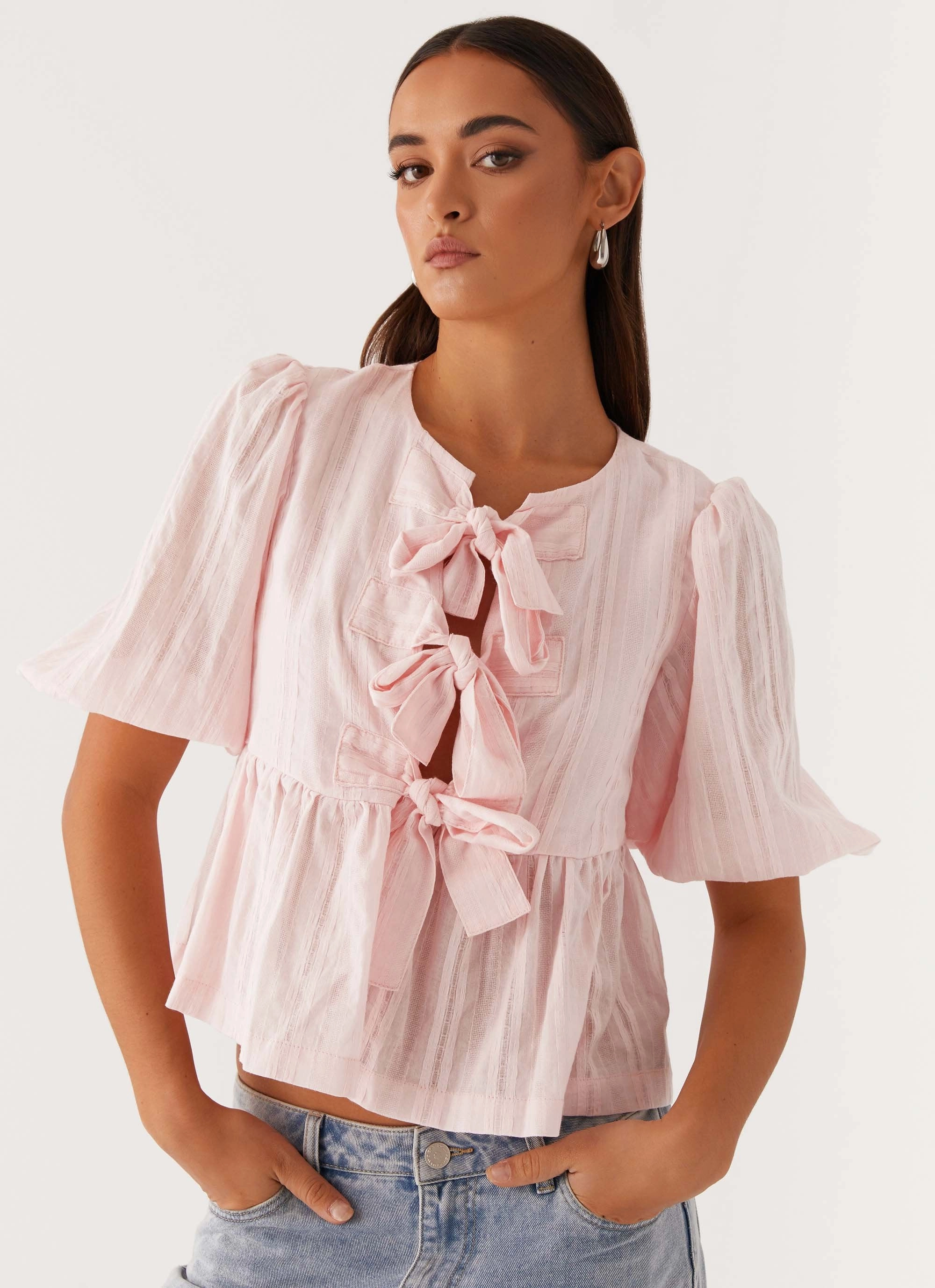 Western Wind Tie Top - Pink Built In Filter Layer