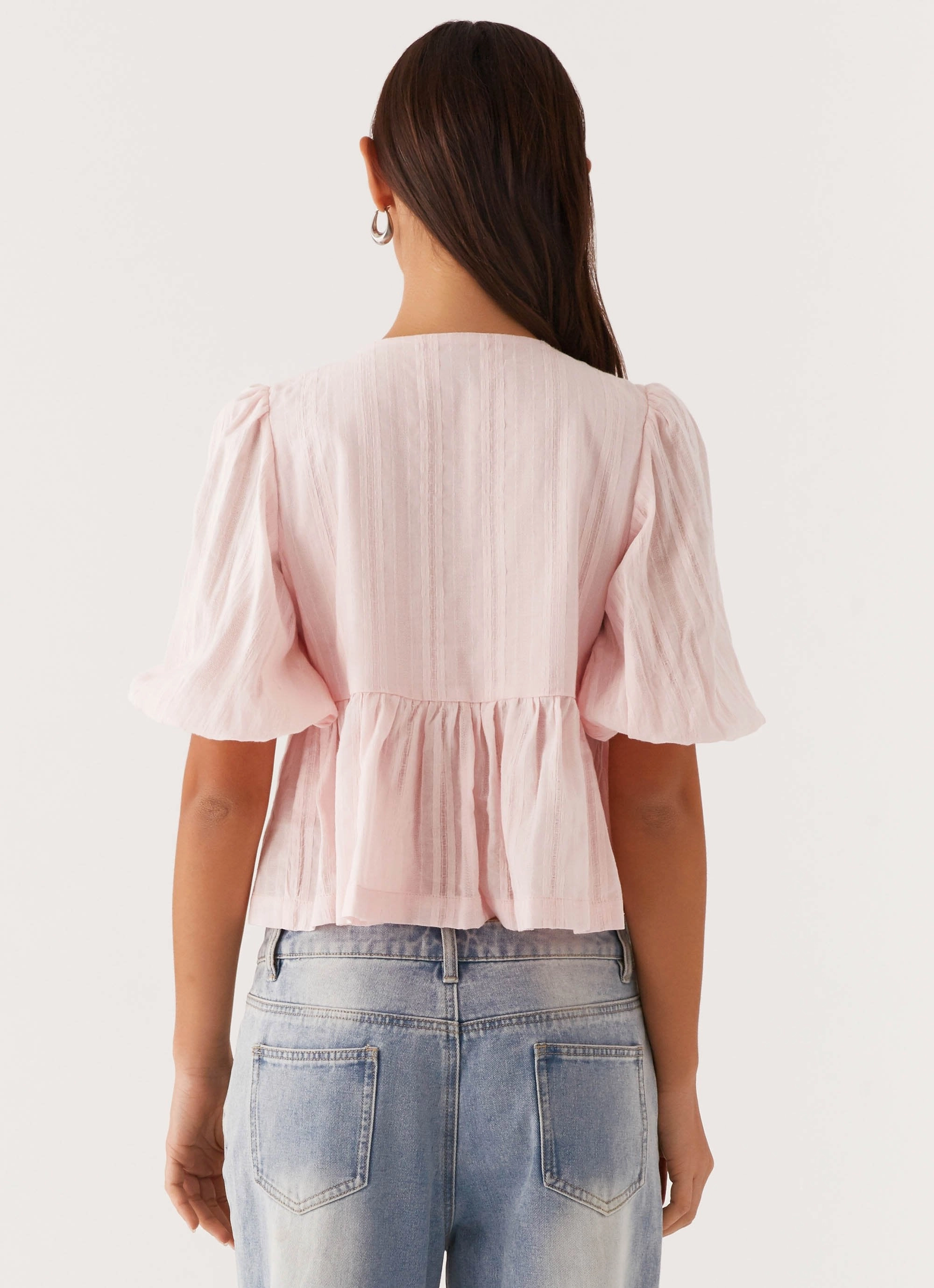 Western Wind Tie Top - Pink Noise Reducing Fabric Treatment