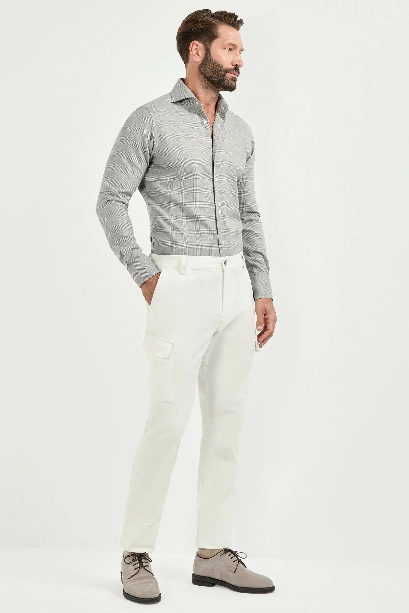 White cargo trousers - Made in Italy