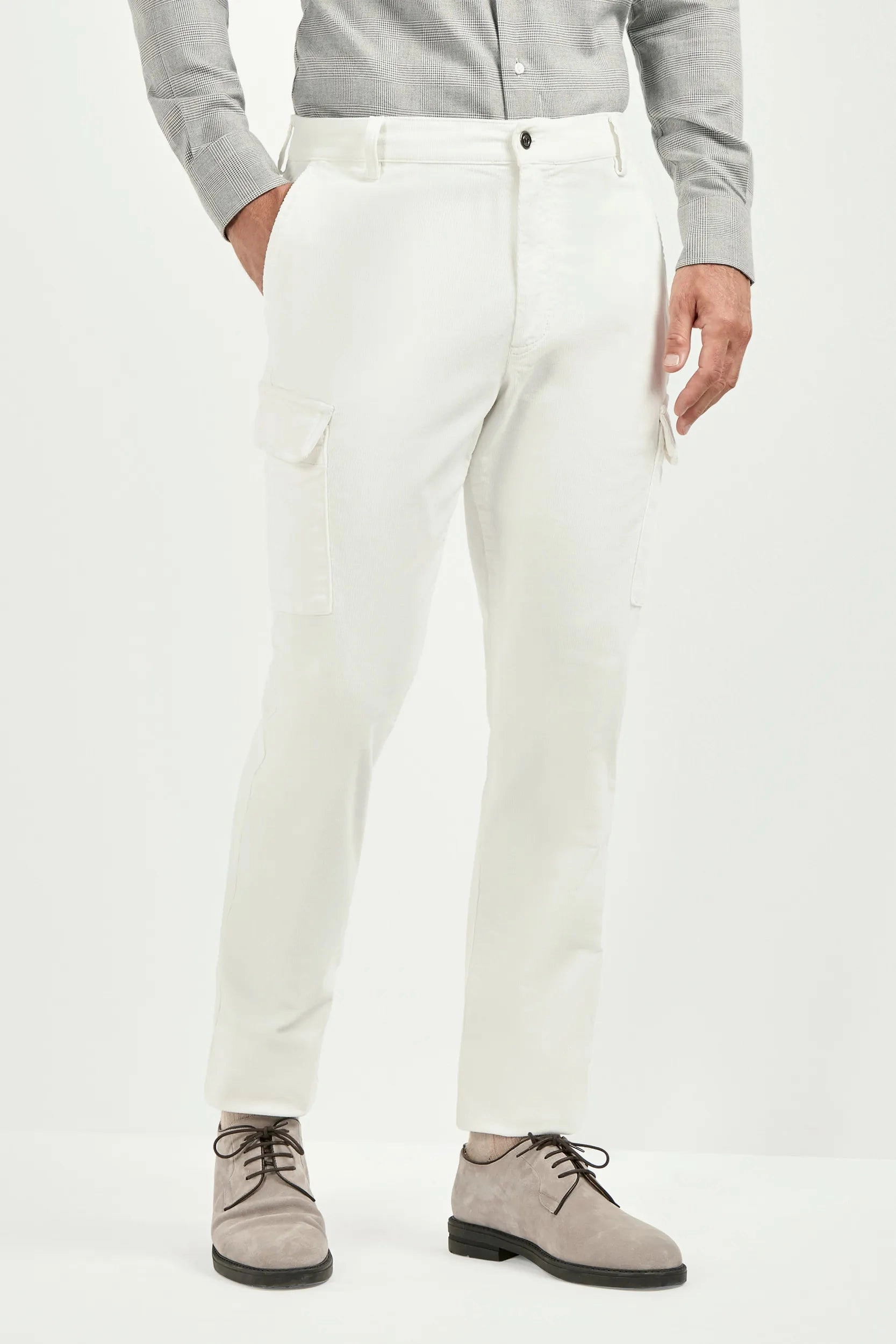 White cargo trousers - Made in Italy