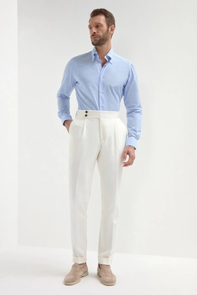 White cotton Soragna trousers - Made in Italy