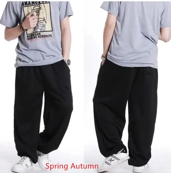 WIAOFELLAS  -  Summer Loose Thin Sweatpants Hiphop Men's Joggers Casual Baggy Wide Leg Pants Cotton Plus Size 4XL Dance Trousers Clothing