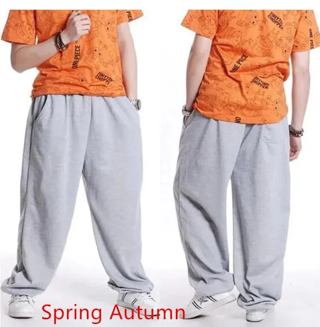 WIAOFELLAS  -  Summer Loose Thin Sweatpants Hiphop Men's Joggers Casual Baggy Wide Leg Pants Cotton Plus Size 4XL Dance Trousers Clothing