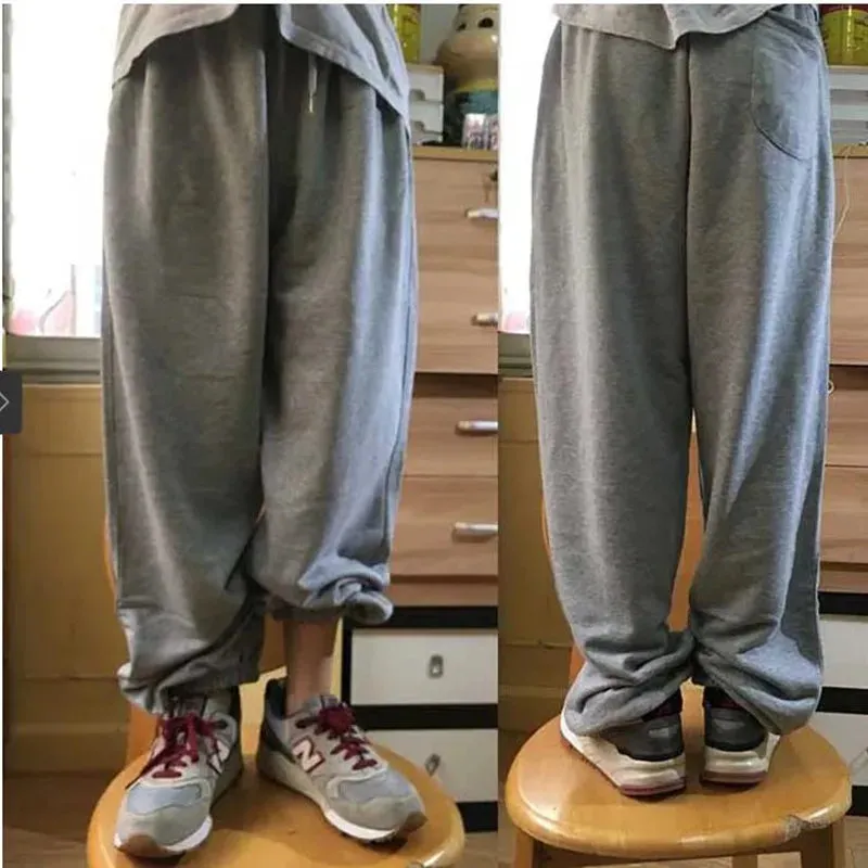 WIAOFELLAS  -  Summer Loose Thin Sweatpants Hiphop Men's Joggers Casual Baggy Wide Leg Pants Cotton Plus Size 4XL Dance Trousers Clothing