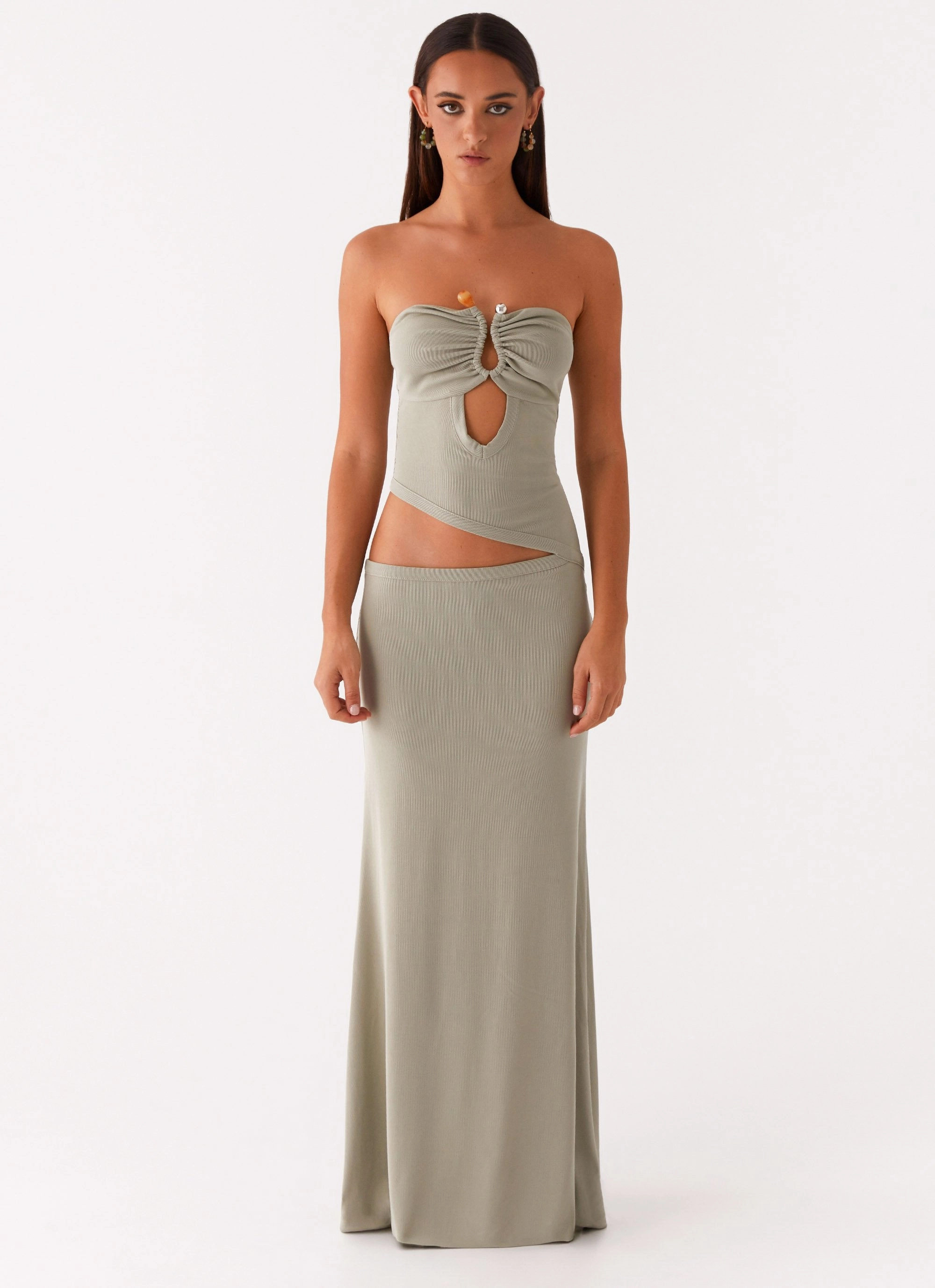 Love Blend Exclusive-Design Wild Roses Maxi Dress - Sage