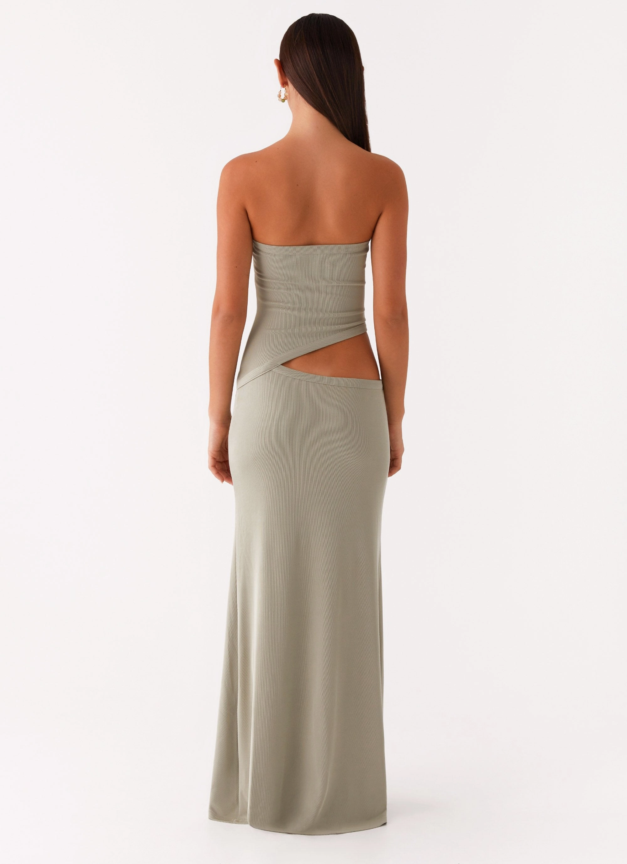 Wild Roses Maxi Dress - Sage Comfortable Waist