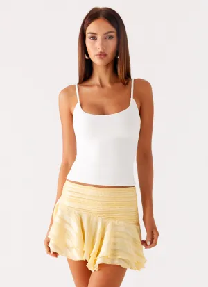 Willow Chiffon Mini Skirt - Yellow Casual Wear