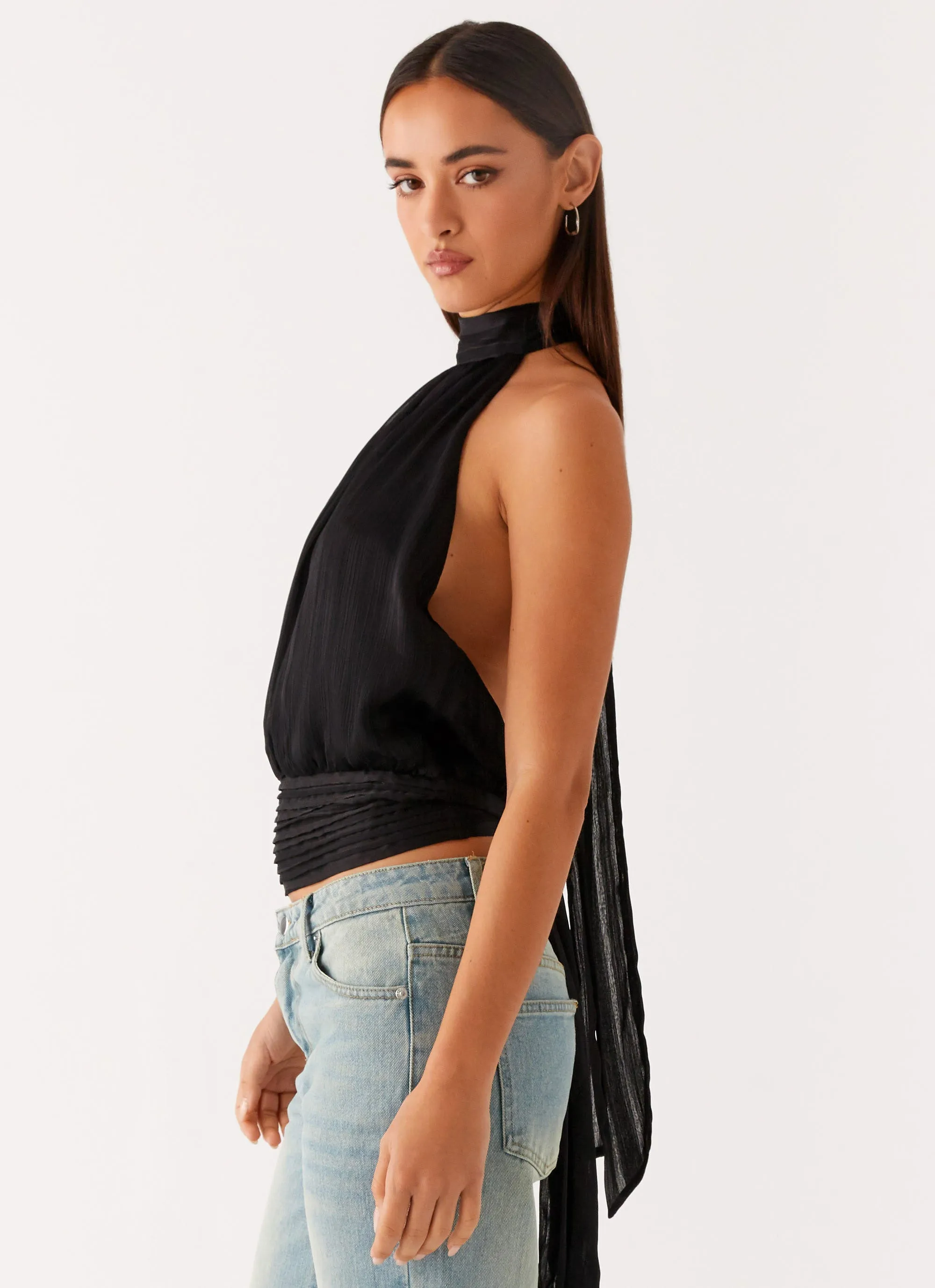 FadeResistantTechnology Willow Chiffon Top - Black