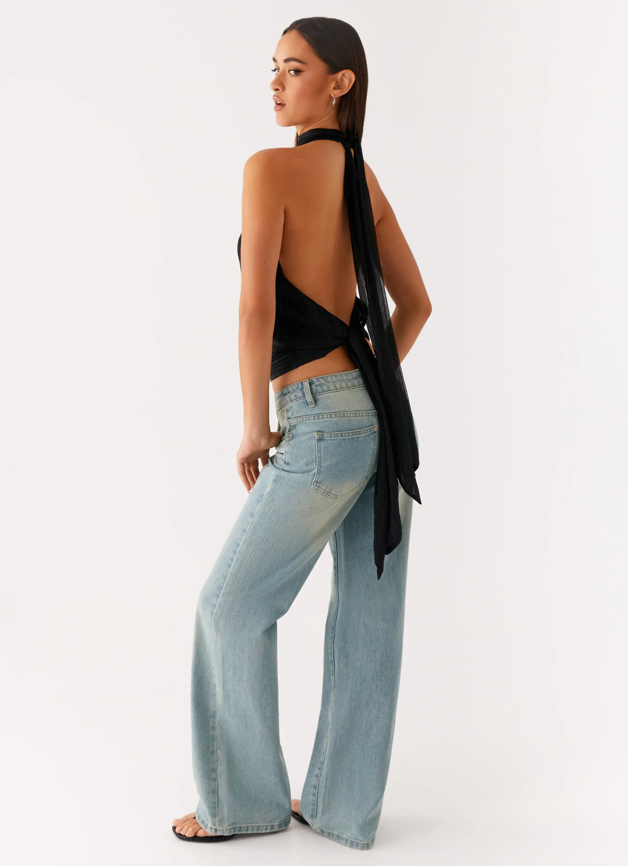 Moisture Management Odor Control Finish Willow Chiffon Top - Black