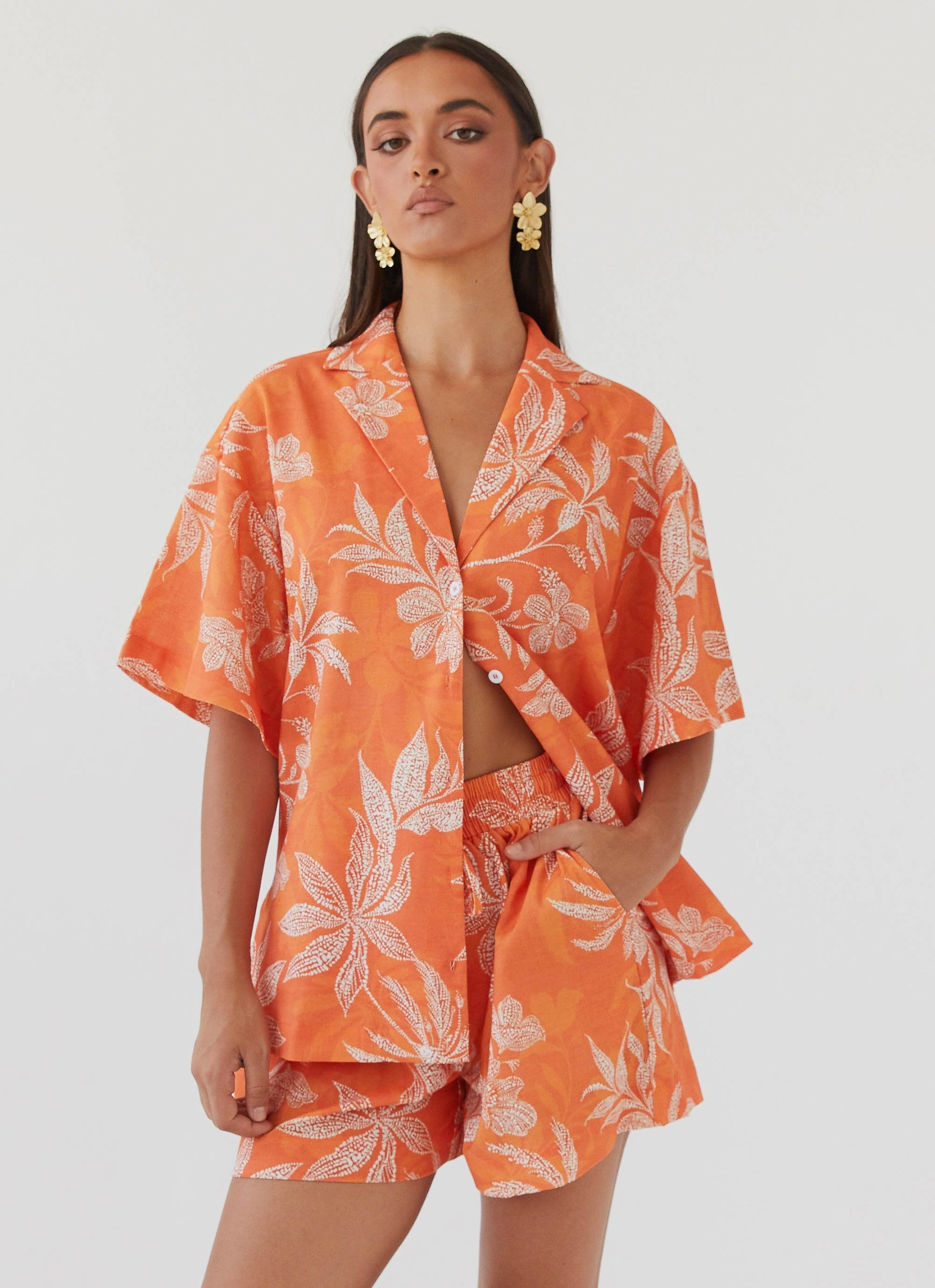 Modular Attachment System Sweet Relief Linen Shorts - Tropic Sunset