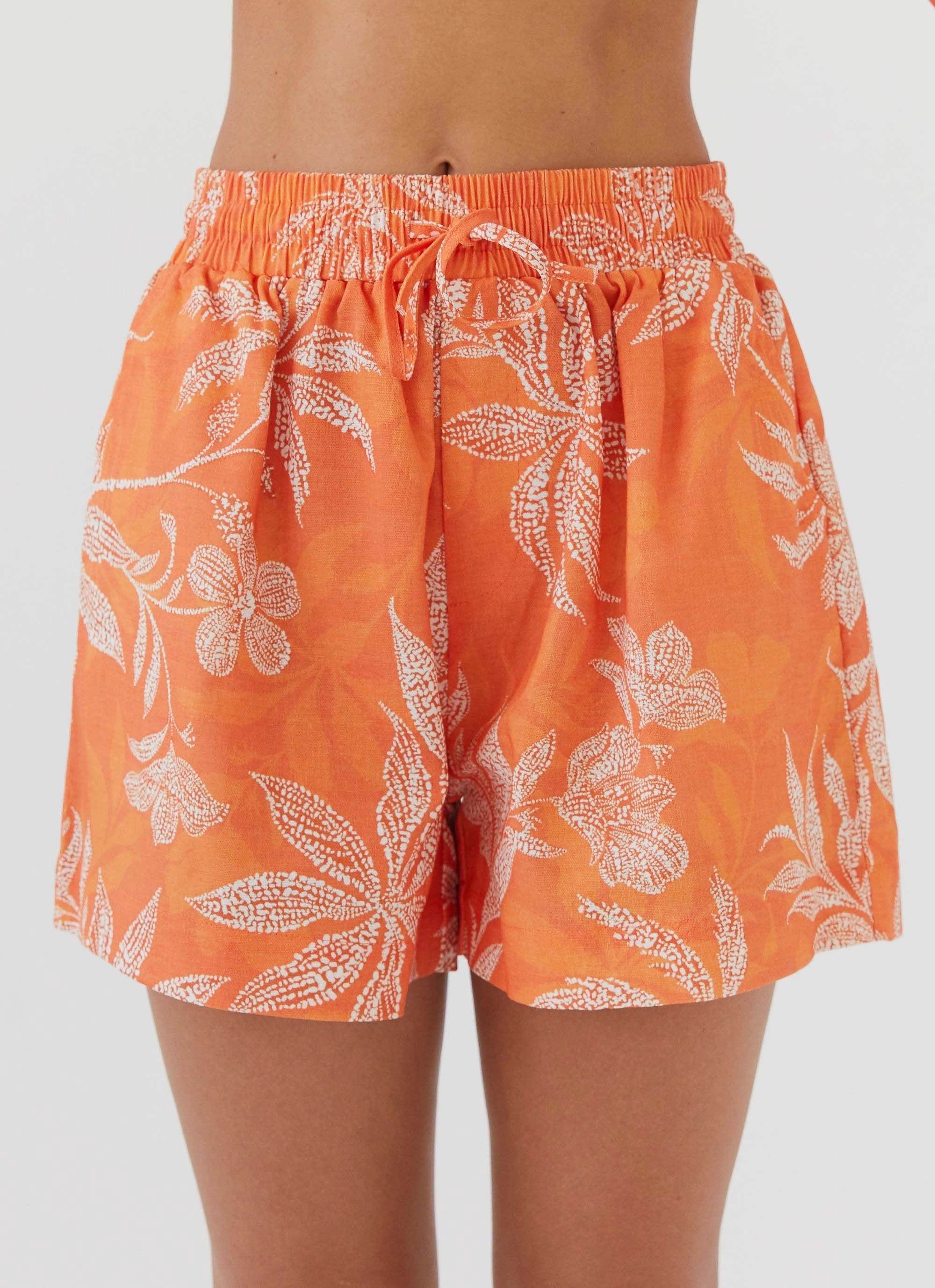 Sweet Relief Linen Shorts - Tropic Sunset AntiStatic Inner Layer