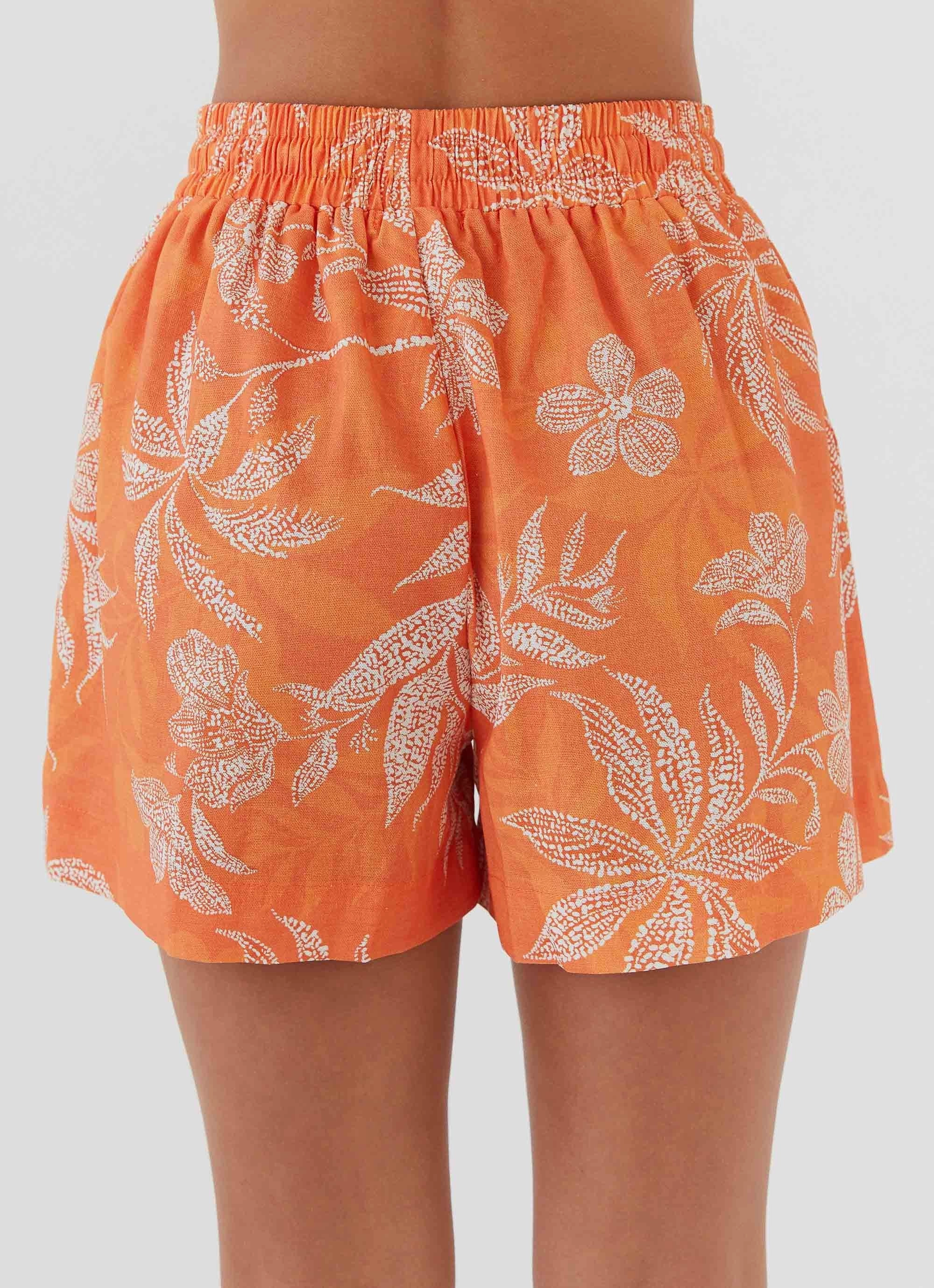 Sweet Relief Linen Shorts - Tropic Sunset All Weather Adaptability Anti Pilling Technology