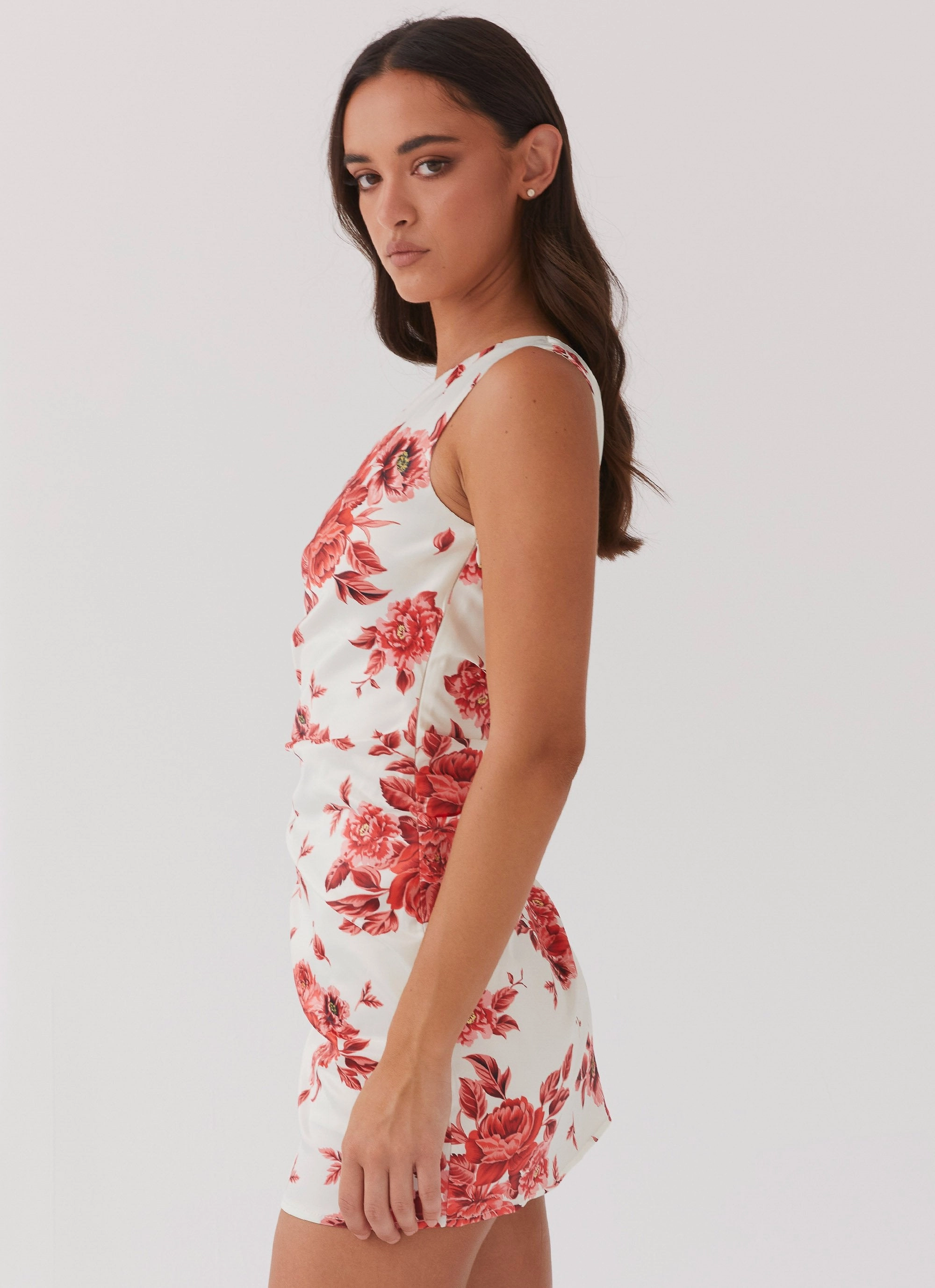 Sovere Satin Mini Dress - Rosa Floria Minimal Fit