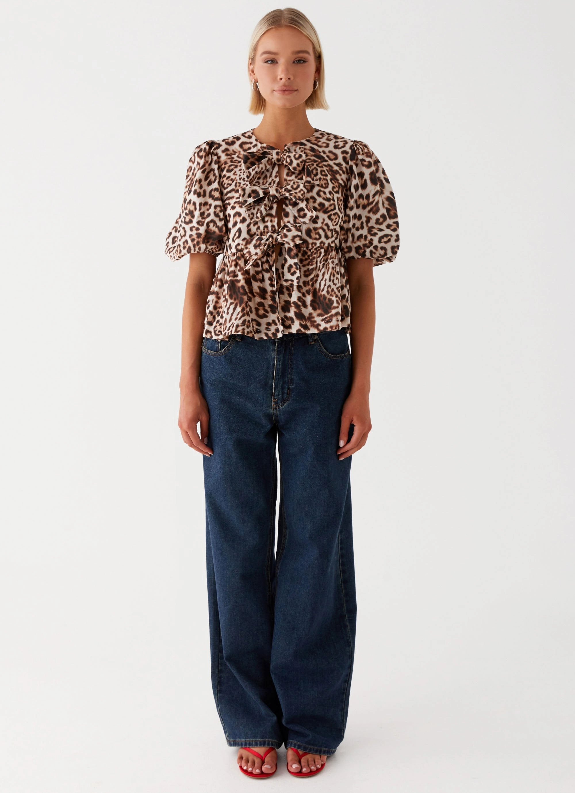 Wear Resistant Fabric Western Wind Tie Top - Leopard