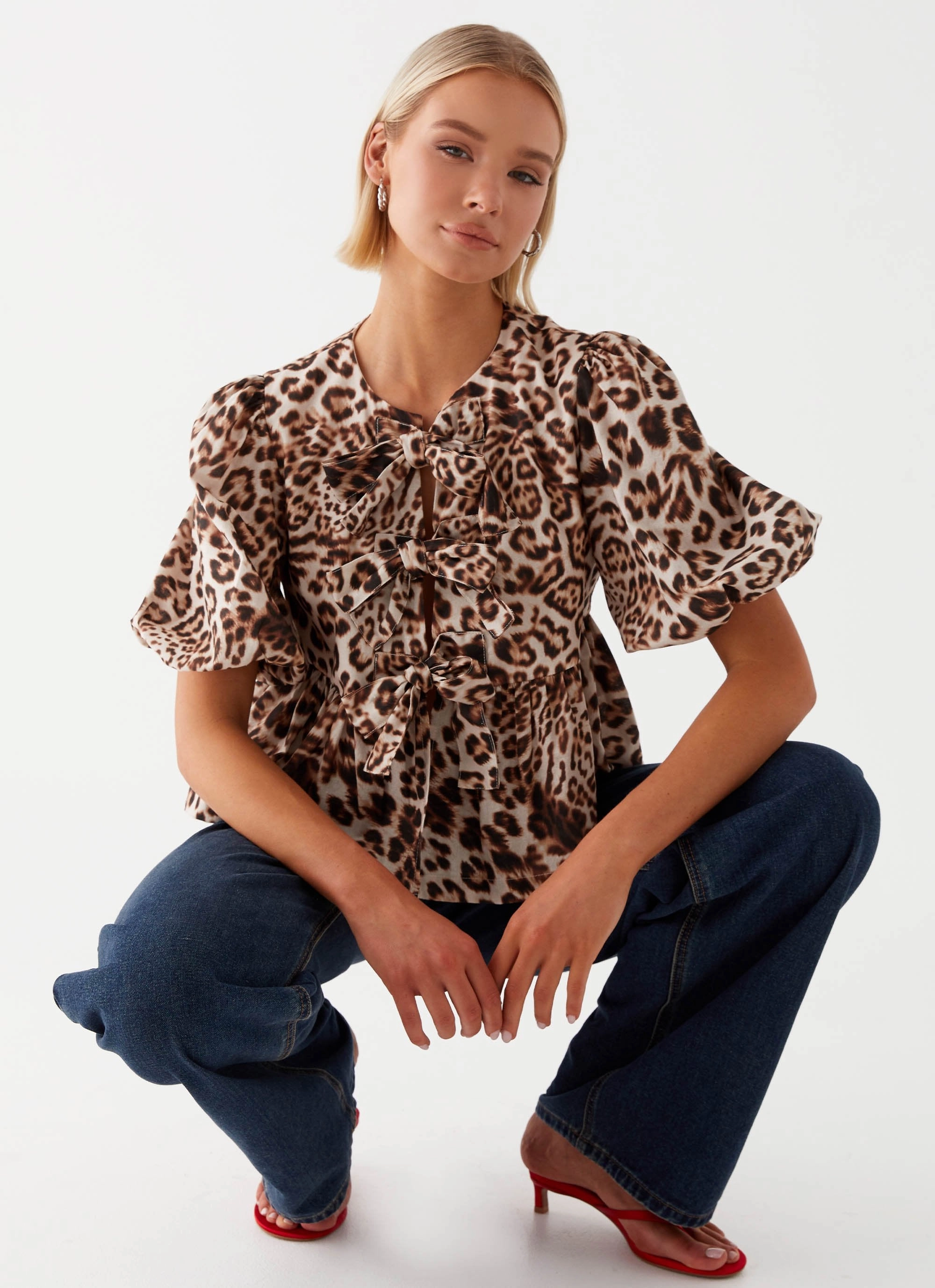 Western Wind Tie Top - Leopard Anti Pill Surface