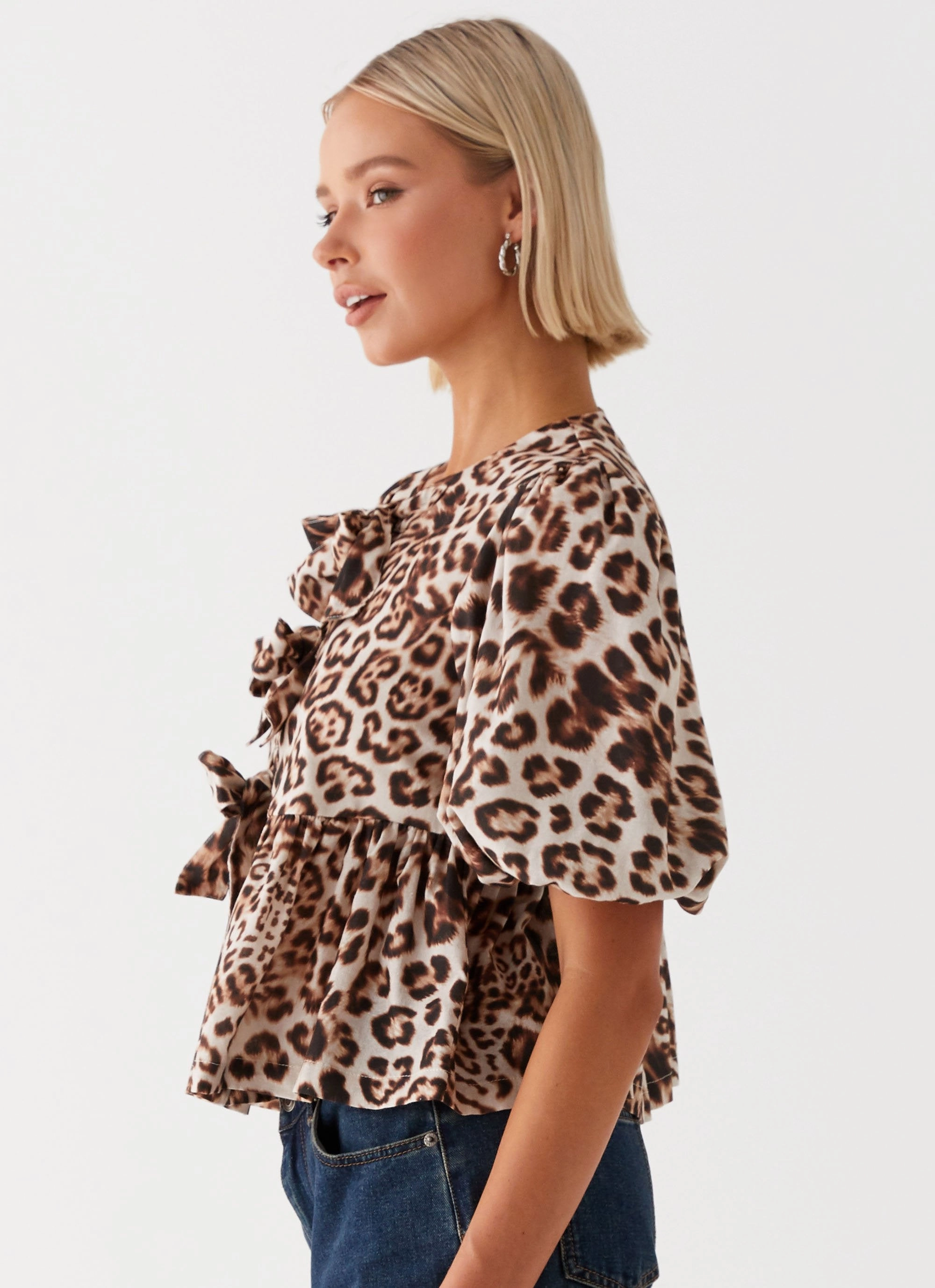 LowMaintenanceFabric Western Wind Tie Top - Leopard