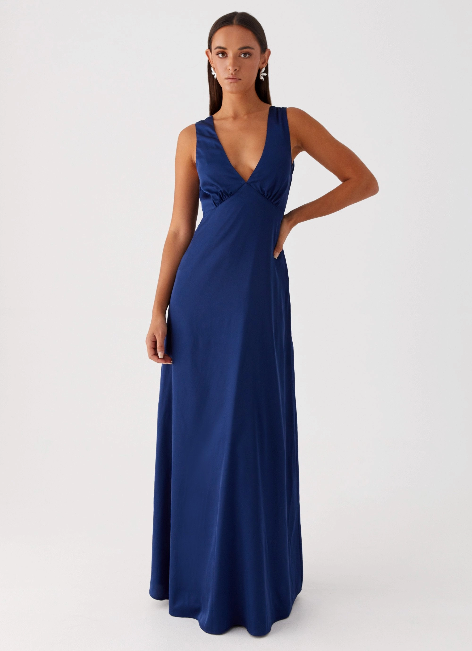 Winnie Cowl Back Maxi Dress - Navy Neutral Mood