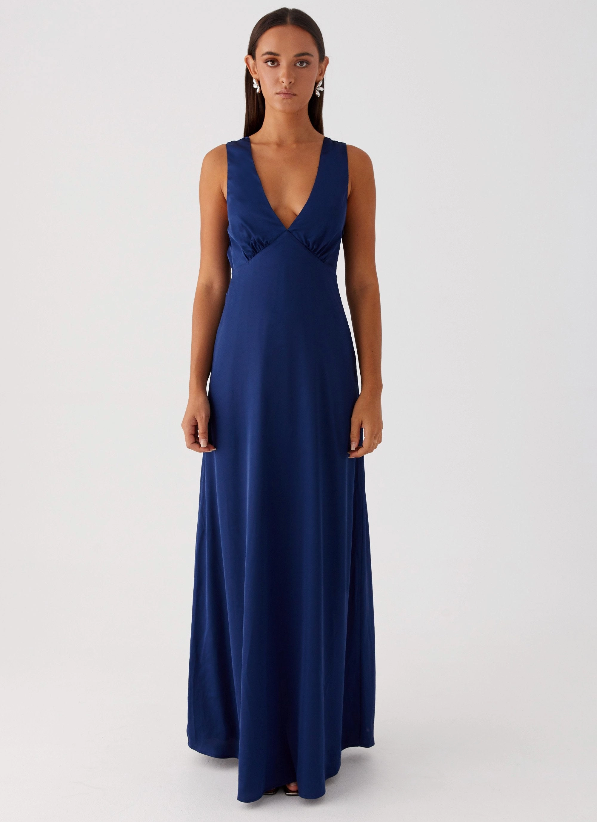 Flowy summer gown Winnie Cowl Back Maxi Dress - Navy