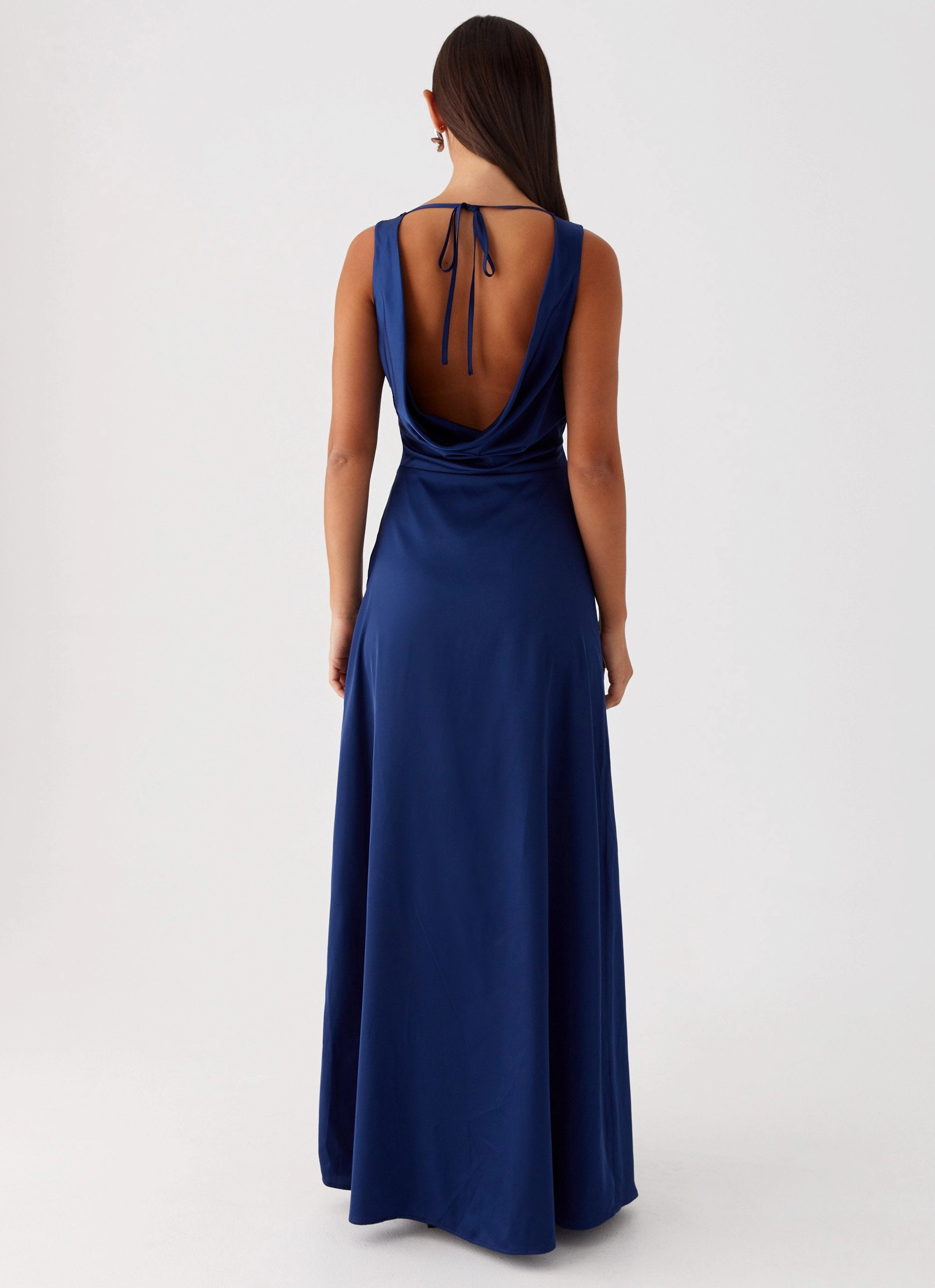Winnie Cowl Back Maxi Dress - Navy Loose Fit