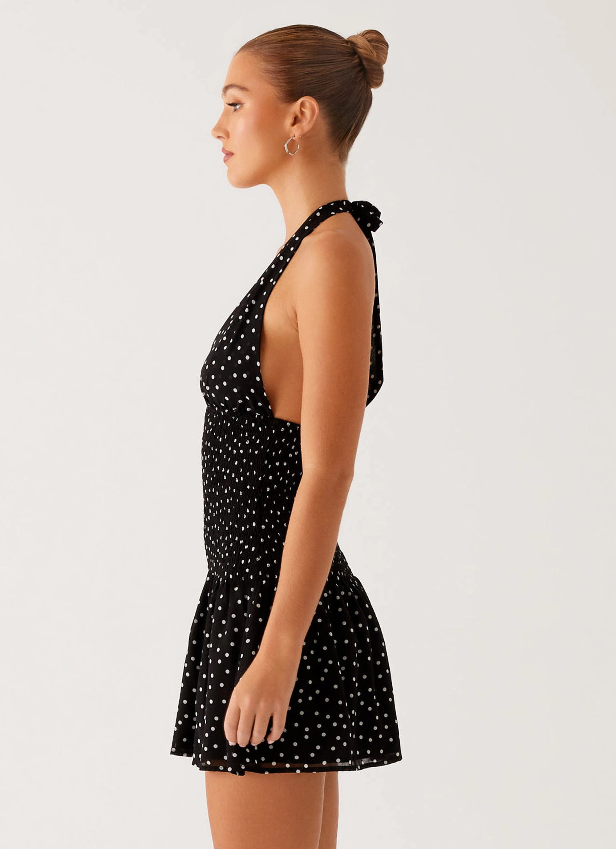 Casual Must-Have Holden Mini Dress - Black Polka Dot