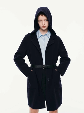 With Belt Hooded Coat