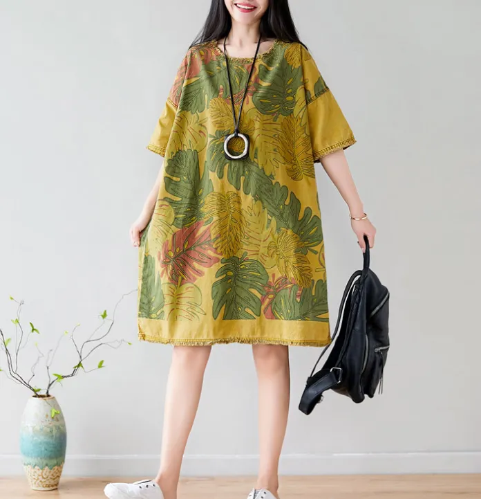 Women Dresses Long Sleeve Casual Summer Cotton Linen Women Dresses CNHK07262