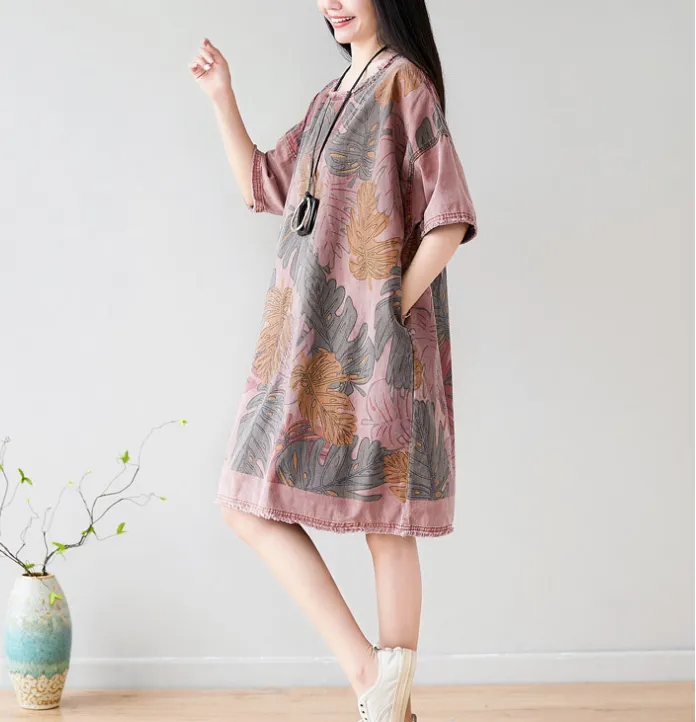 Women Dresses Long Sleeve Casual Summer Cotton Linen Women Dresses CNHK07262