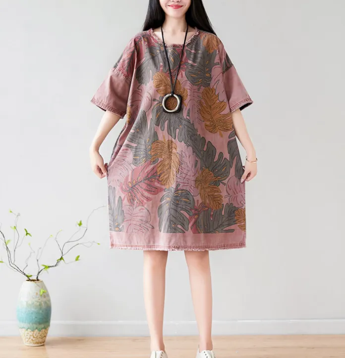 Women Dresses Long Sleeve Casual Summer Cotton Linen Women Dresses CNHK07262