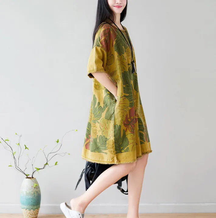 Women Dresses Long Sleeve Casual Summer Cotton Linen Women Dresses CNHK07262