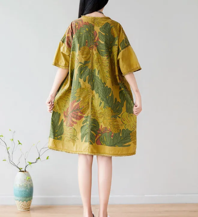 Women Dresses Long Sleeve Casual Summer Cotton Linen Women Dresses CNHK07262