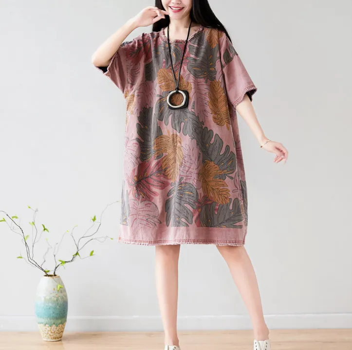 Women Dresses Long Sleeve Casual Summer Cotton Linen Women Dresses CNHK07262