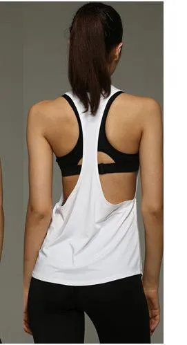 Women Fitness Jogging Sporty Stretchable Sleeveless Tank Top Breathable Quick Dry Yoga Back See Through Activewear